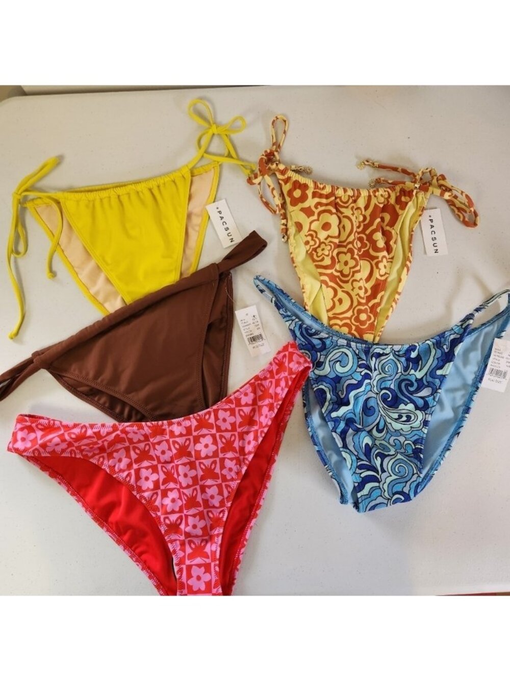 Pacsun Lot Of 5 Bikini Swim Bottoms Swimsuit Size XL New NWT Boho Beach Vacation